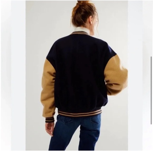 NWT Free People Home Run Varsity Bomber Jacket Large - Picture 4 of 7